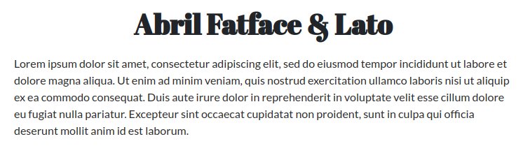 Fonts For Websites Beauty Abril Fatface Lato