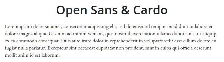 Fonts For Websites Farming Gardening Open Sans Cardo