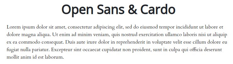 Fonts For Websites Fashion Open Sans Cardo