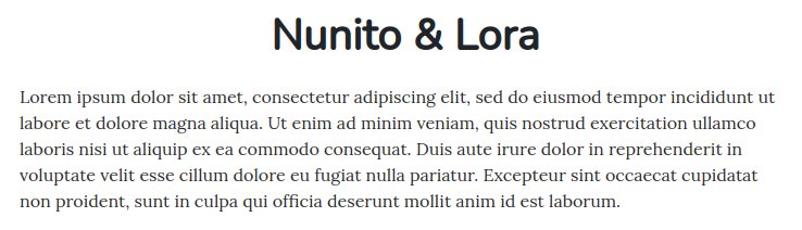 Fonts For Websites Health Nunito Lora