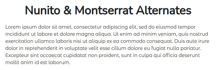 Fonts For Websites Health Nunito Montserrat Alternates