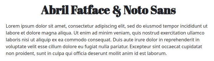 Fonts For Websites Hotels B Bs Abril Fatface Noto Sans