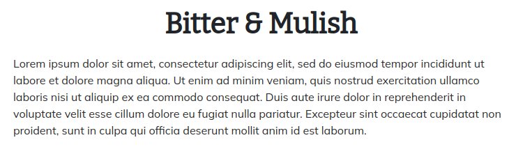 Fonts For Websites Hotels B Bs Bitter Mulish