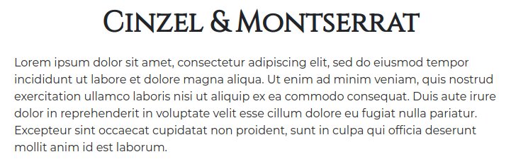 Fonts For Websites Hotels B Bs Cinzel Montserrat