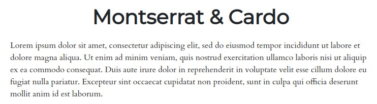 Fonts For Websites Hotels B Bs Montserrat Cardo