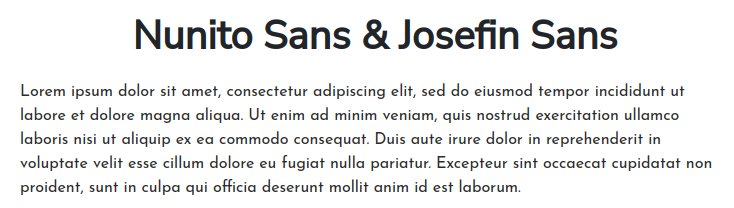 Fonts For Websites Hotels B Bs Nunito Sans Josefin Sans