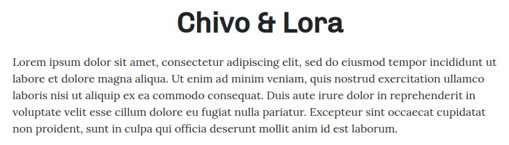 Fonts For Websites Arts Crafts Chivo Lora