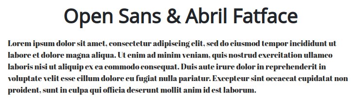 Fonts For Websites Arts Crafts Open Sans Abril Fatface