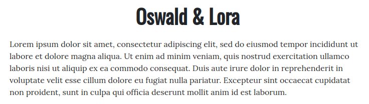 Fonts For Websites Bar Club Oswald Lora