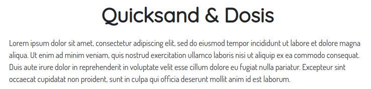 Fonts For Websites Bar Club Quicksand Dosis