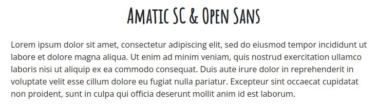 Fonts For Websites Cafe Bakery Amatic Sc Open Sans