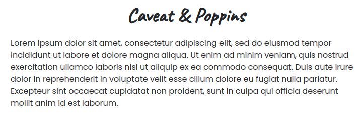 Fonts For Websites Cafe Bakery Caveat Poppins