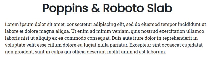 Fonts For Websites Landing Pages Poppins Roboto Slab