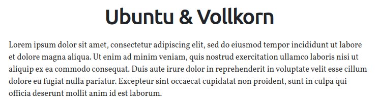 Fonts For Websites Landing Pages Ubuntu Vollkorn