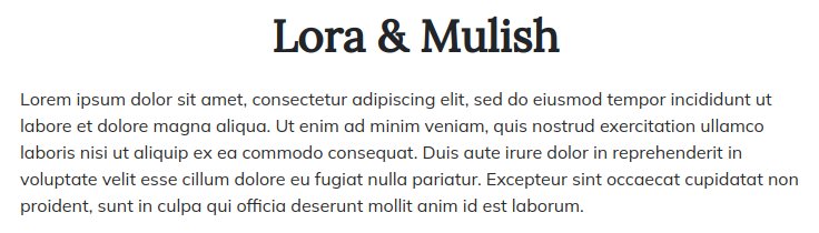 Fonts For Websites Travel Services Lora Mulish