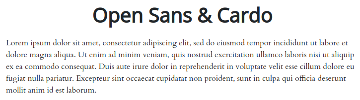 Fonts For Websites Beauty Wellness Open Sans Cardo