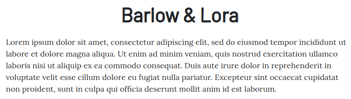 Fonts For Websites Electronics Barlow Lora