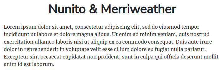 Fonts For Websites Electronics Nunito Merriweather