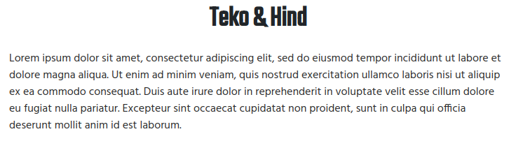 Fonts For Websites Sports Outdoors Teko Hind